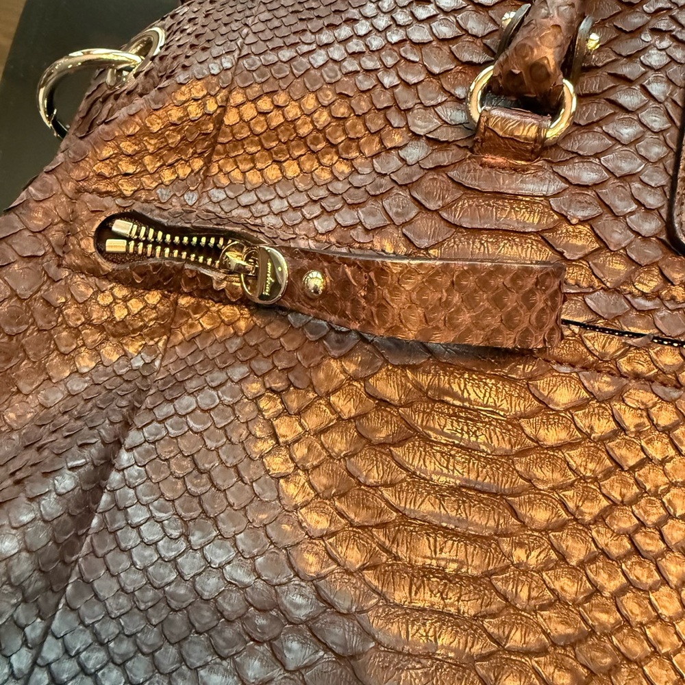 Salvatore Ferragamo Brown Python Tote - image 7